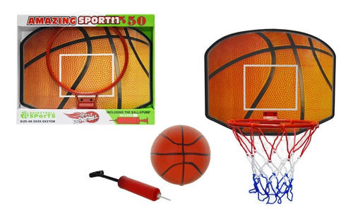 Tablero De Basket 48 X 39 Aro Red Pelota Inflador Basketball