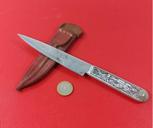 Cuchillo Verijero Cabo Trabajado Vaina Cuero - Cuchilleria