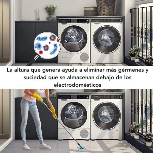 Imagen 4 de 8 de Almohadilla Base Soporte Para Muebles Lavadora Antivibracion