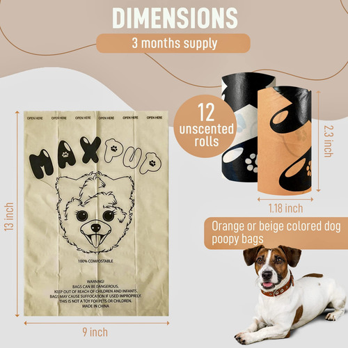Maxpup Bolsas De Cacerola Para Perros, 100% Almidon De Maiz,