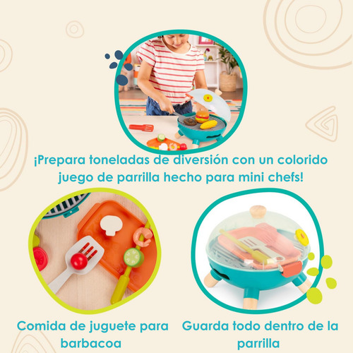 Parrilla Barbacoa Infantil Juguete Mini Chef Battat