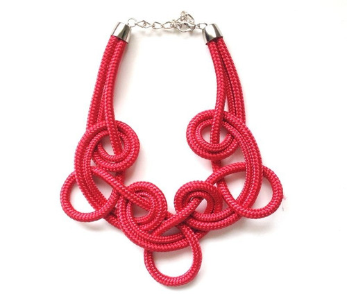 Colar De Corda Loop Vermelho