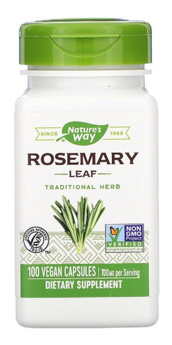 Alecrim (rosemary) Natures Way 100 Cápsulas 350mg Importado