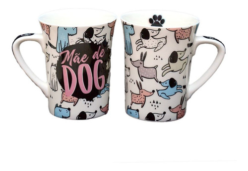 Imagem 2 de 5 de Kit 2 Canecas Mãe De Dog Café Chá Chocolate Branca Cachorro