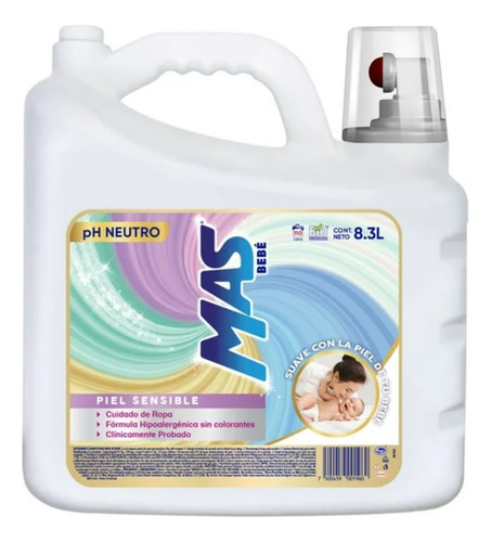 Detergente Para Ropa De Bebé Más Bebé 8.3l - 2 Pzas