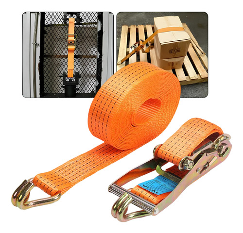 Cinta Catraca Amarração Caminhão Carga 2 Ton 50mm 9 Metros Cor Laranja