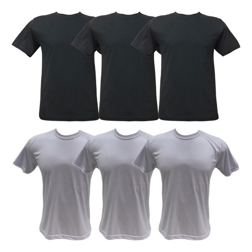 Kit 06 Camisetas Masculina Lisa Resistente Leve Confortáveis