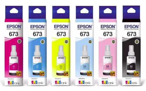 Pack 6 Tintas Epson T673 Originales L800 L810 L850 1800 Civa