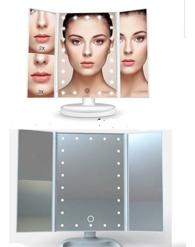 Espejo Luz Led Para Maquillaje Con Lupa Zoom