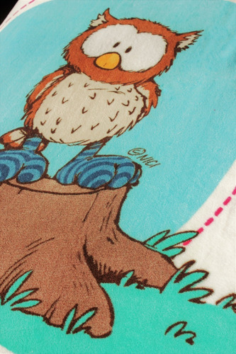 Imagen 3 de 4 de Cobertor Ligero Infantil 1.00x1.30 Suave Cálido Oscar Owl