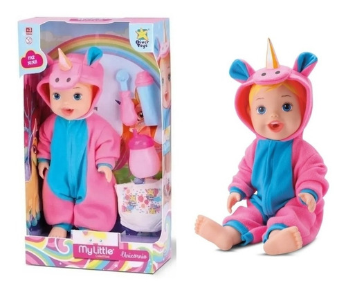 Muñeca Hace Pis Con Pijama Unicornio Pañal Meme Divertoys 