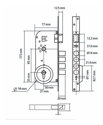 Imagen 3 de 5 de Cerradura Dexter U Alta Seguridad 4 Entrada Antibumping U