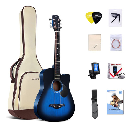 Lankro Guitarra Acústica Para Principiantes De 38 Pulgadas.