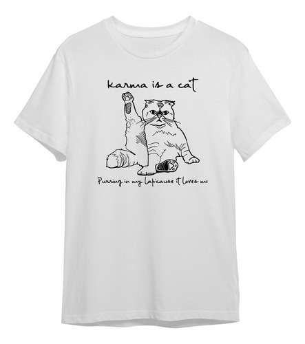 Remera Algodón Música Taylor Swift Karma Cat Patita Gato 