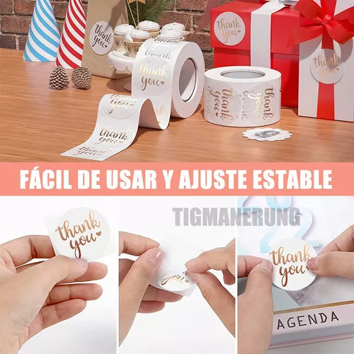 1.5 Pegatinas De Agradecimiento, 500 Hojas