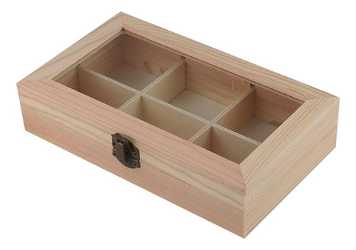 Caja Expositora De Almacenamiento Con 6 Compartimentos, Made