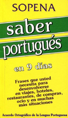 Libro - Saber Portugues En 9 Dias Sopena