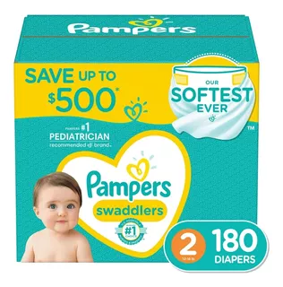 Pañales Para Bebes Pampers Swaddlers, Etapa 2 - 180 Pzs