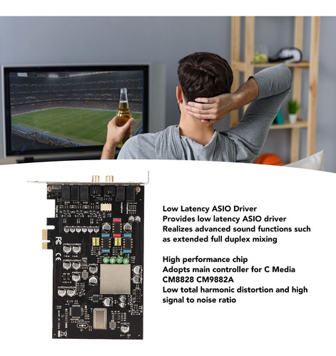 Placa De Som Pcie Cm8828 Tcxo Pc De 7,1 Canais Para Home The