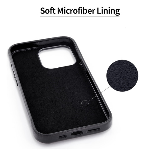 Tarjetero Dockem De Piel Auténtica Para iPhone 13 Pro [negro