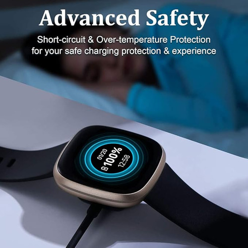 Viennois Cargador Para Fitbit Versa 3 Y Versa 4 Y Sense Y Sense 2 Smart Watch Usb Base De Carga Adaptador Reloj Inteligente Charging Cable
