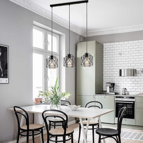Kivs Toledo Lámpara De Techo Colgante Industrial Iluminación Triple Luz E27 Para Living Comedor Habitacion Oficinas Restaurantes