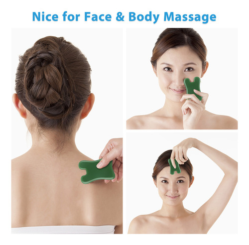 Juego De Herramientas De Masaje Jade Gua Sha De 7 Piezas Par