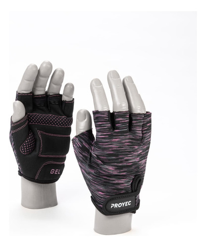 Guantes Gimnasio Entrenamiento Pesas Proyec Funcional Gym Violeta Claro Rayas M