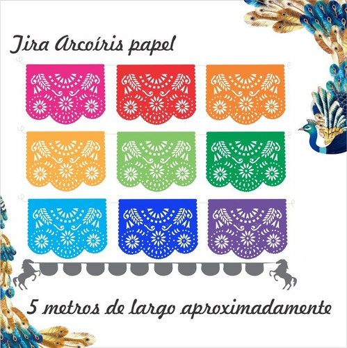 Decoración Papel Picado-arcoiris 30 Tiras De Ms De Largo | Envío gratis Decoración Papel Picado-arcoiris 30 Tiras De Ms De Largo | Envío gratis