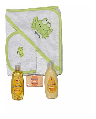 Imagen 2 de 5 de Combo Baño Del Bebe Toallon Accesorios Con Caja Regalo