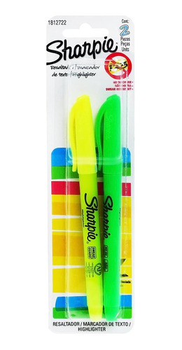 Marcatextos Amarillo Y Verde Redondo Sharpie 2 Pza