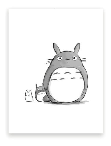 Imagen 1 de 10 de Láminas Para Cuadros - Studio Ghibli - Totoro Kawaii Diseño