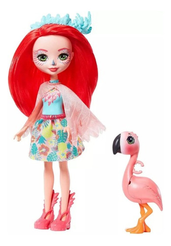 Muñeca Enchantimals Fanci Flamingo & Swash Mascota Mattel