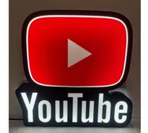 Comprar Cartel Cuadro Luminoso Youtube Logo Retro Cartel Led