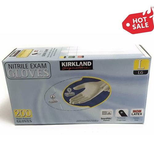 200 Guantes De Nitrilo Kirkland Signature Todas Las Tallas