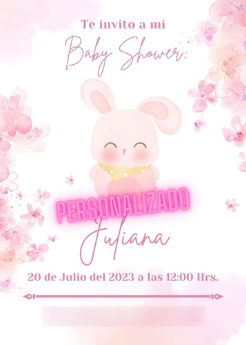 Baby Shower Invitación Digital Personalizada Niño Niña Azul