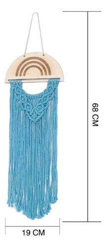 Macrame Hair Bow Holder Hecho A Mano Colgando Pinzas Azul