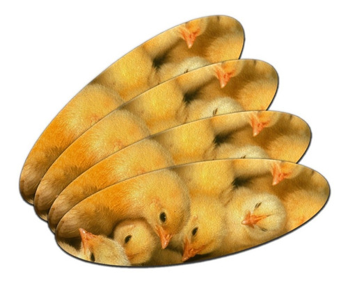 Set De 4 Limas Para Uñas Con Diseño De Crías De Pollos