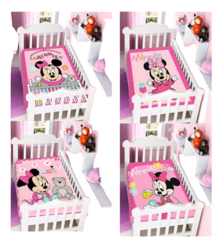 Cobertor Berço Baby Infantil Jolitex Raschel  Disney Minnie