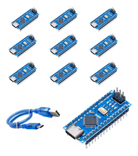 Tarjeta Nano Compatible Con Arduino Entrada Usb C 100 Piezas