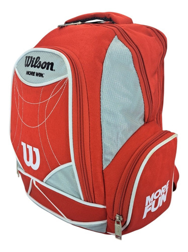 Mochila Escolar Wilson Casual Con 5 Compartimientos(if12794) Rojo Liso