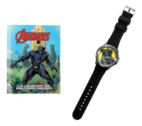 Marvel Avengers Comic + Reloj Pantera Negra