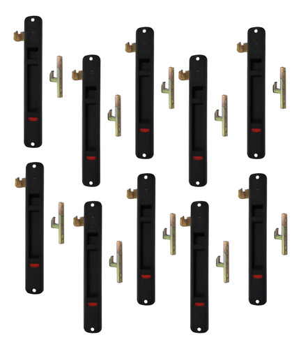 Kit De 10 Jaladera De Embutir 2 Pul Negra Ventana O Puerta