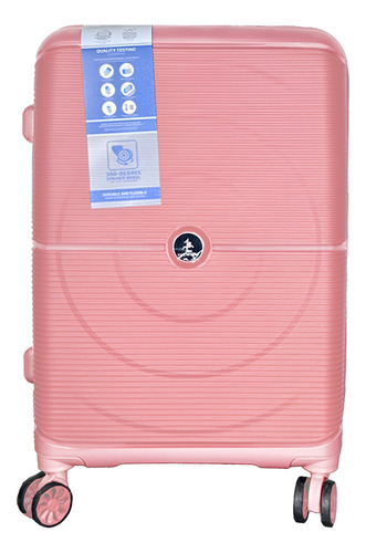 Maleta 24 Pulgadas Doble Llanta Ligeraresistente Antilluvia Coral Claro