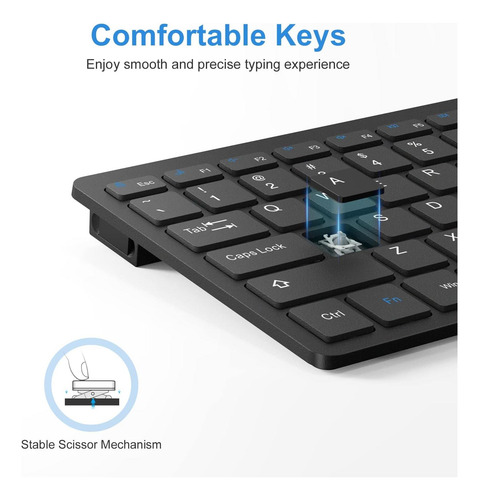 Omoton Teclado Inalámbrico Bluetooth P/ Tablet Pc Notebook