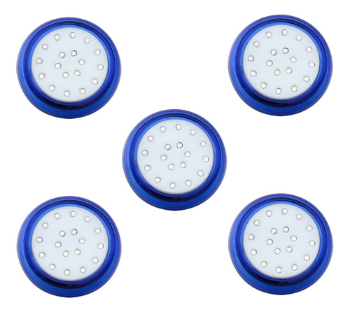 5 Luminárias Led Piscina Branco Frio 18w 125mm Corpo Azul