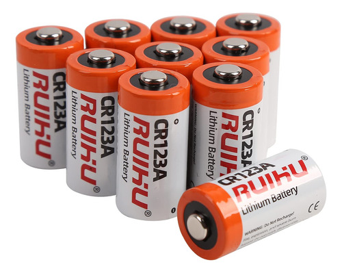 Bateria De Litio Ruihu Cr123a, 10 Paquete 3v 1500mah Lithium