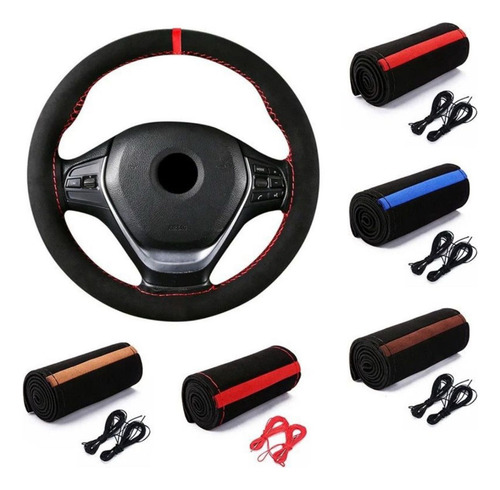 Car Funda Cubre Volante Cosida A Mano Alcantara Linea
