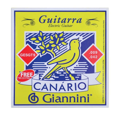 Encordoamento Guitarra Giannini Canario 009 Mi Extra Gesgt9