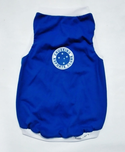 Roupa Regata Fantasia Pet  Em Malha Time Futebol Cruzeiro